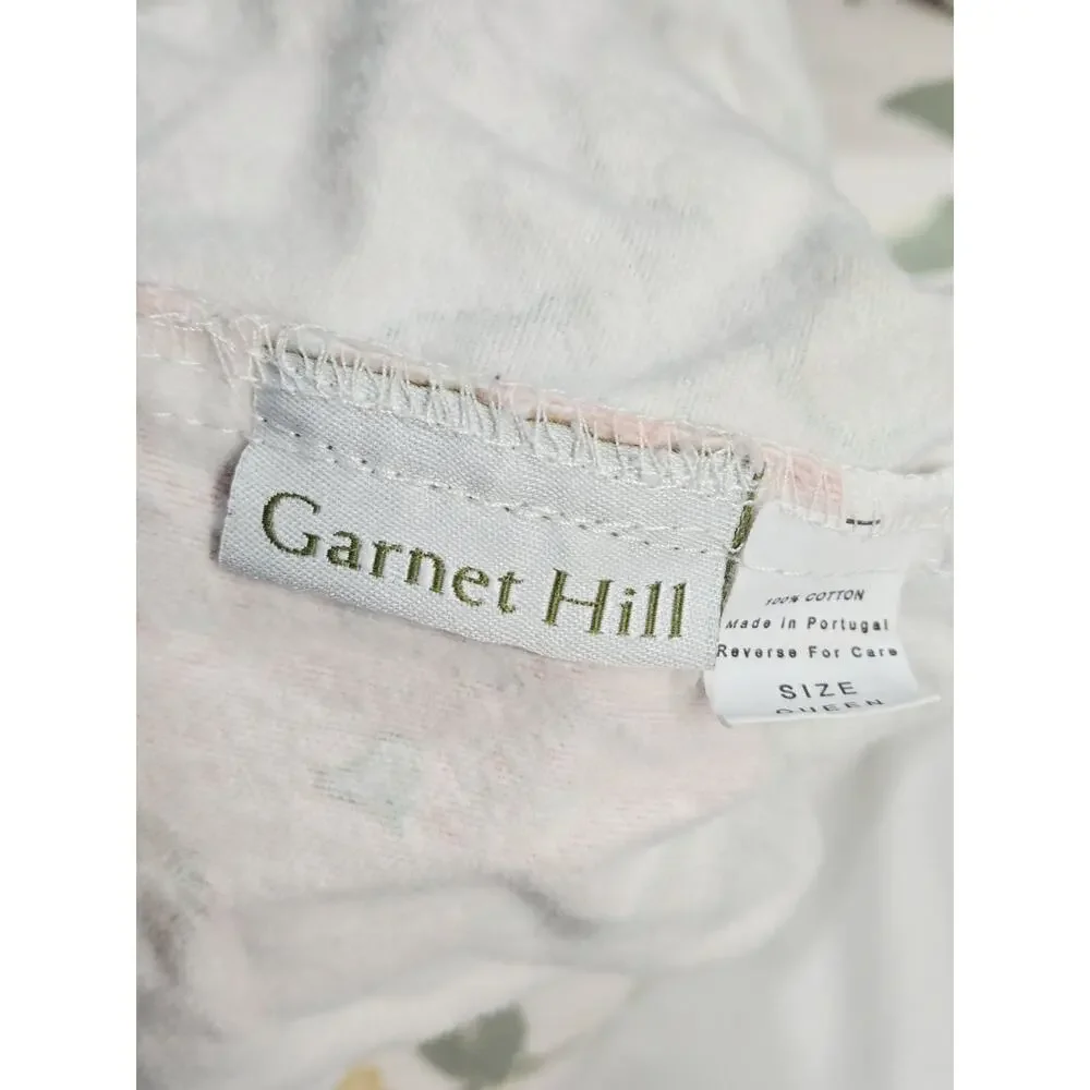 Garnet Hill Cotton Fleece Queen Set Tabitha Floral 5 Pcs Portugal Bedding Garden